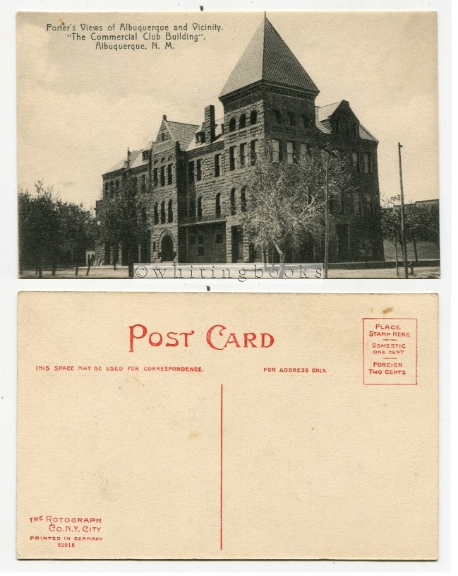 Image for Porter's Views of Albuquerque [New Mexico] and Vicinity: "The Commercial Club Building" [Circa 1910]