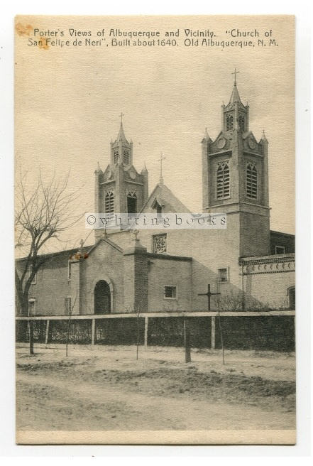 Image for Porter's Views of Albuquerque [New Mexico] and Vicinity: "Church of San Felipe de Niri" Built about 1640, Old Albuquerque [Circa 1910]
