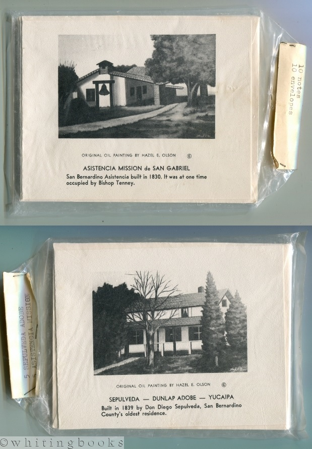 Image for Hazel E. Olson Pen and Ink Drawing [Note Cards] of Asistencia Mission San Gabriel and Sepulveda - Dunlap Adobe - Yucaipa, San Bernardino County, California