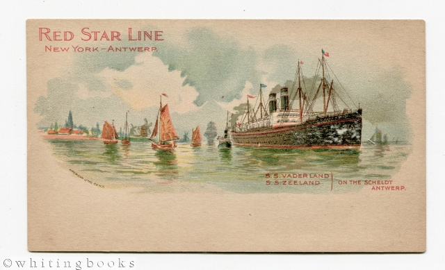 Image for Red Star Line, New York - Antwerp, Private Mailing Card [Postcard]: S.S. Kensington - S.S. Zeeland on the Scheldt Antwerp
