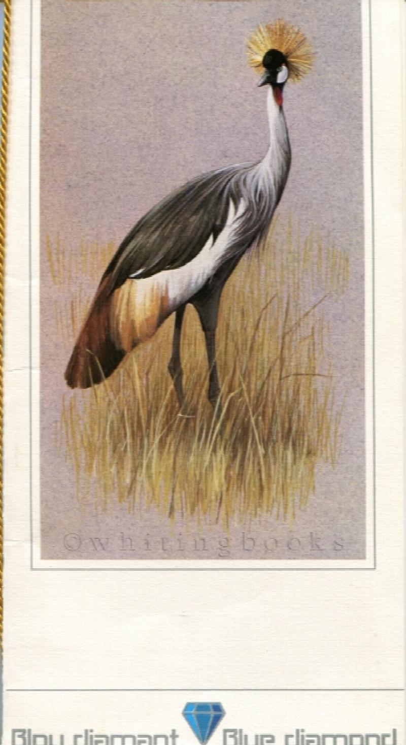 Image for South African Airways (SAA) / Suid Afrikaanse Lugdiens (SAL) Blue Diamond Menu with Cover Bird Illustration Circa 1980