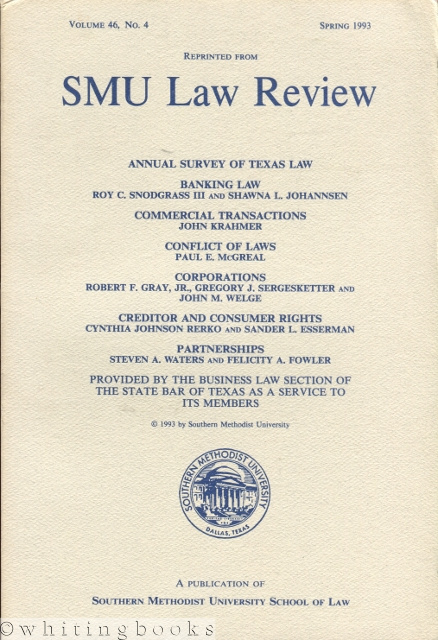 Image for Annual Survey of Texas Law, Reprinted from SMU Law Review, Volume 46, Number 4, Spring 1993