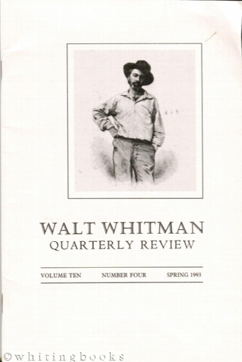 Image for Walt Whitman Quarterly Review: Volume Ten, Number Four, Spring 1993