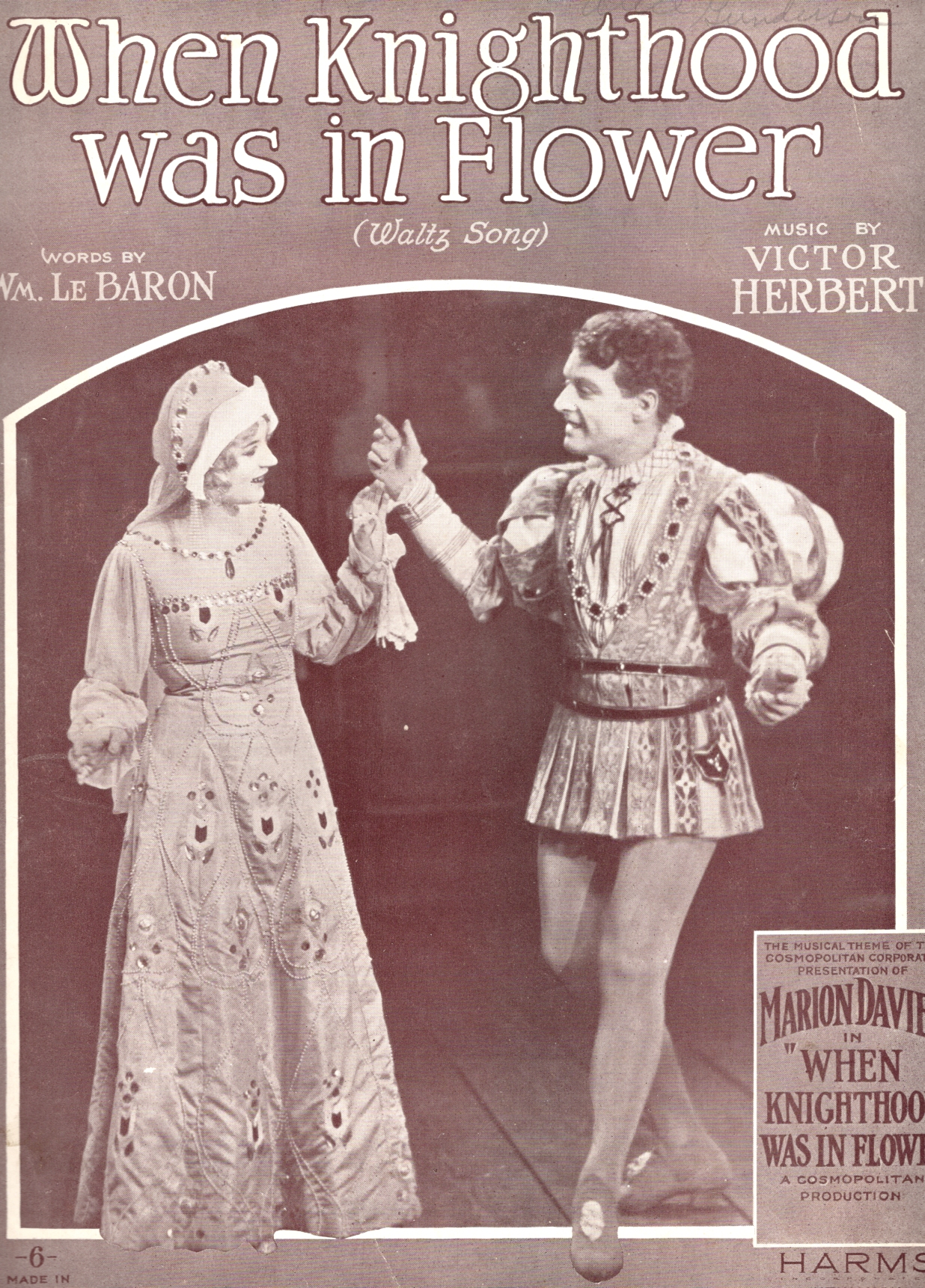 When Knighthood was in Flower (Waltz Song) - Theme from the Film of the Same Name, Starring Marion Davies (Cover Picture)