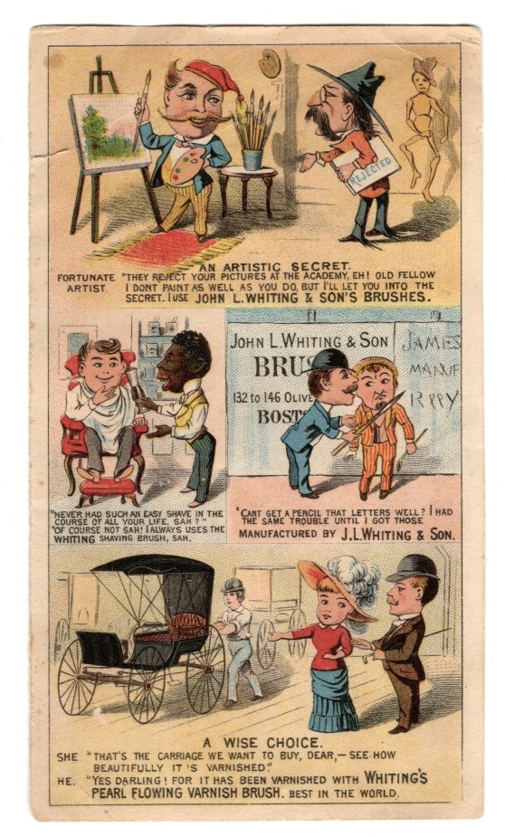 John L. Whiting & Son's Brushes Print Ad 1883