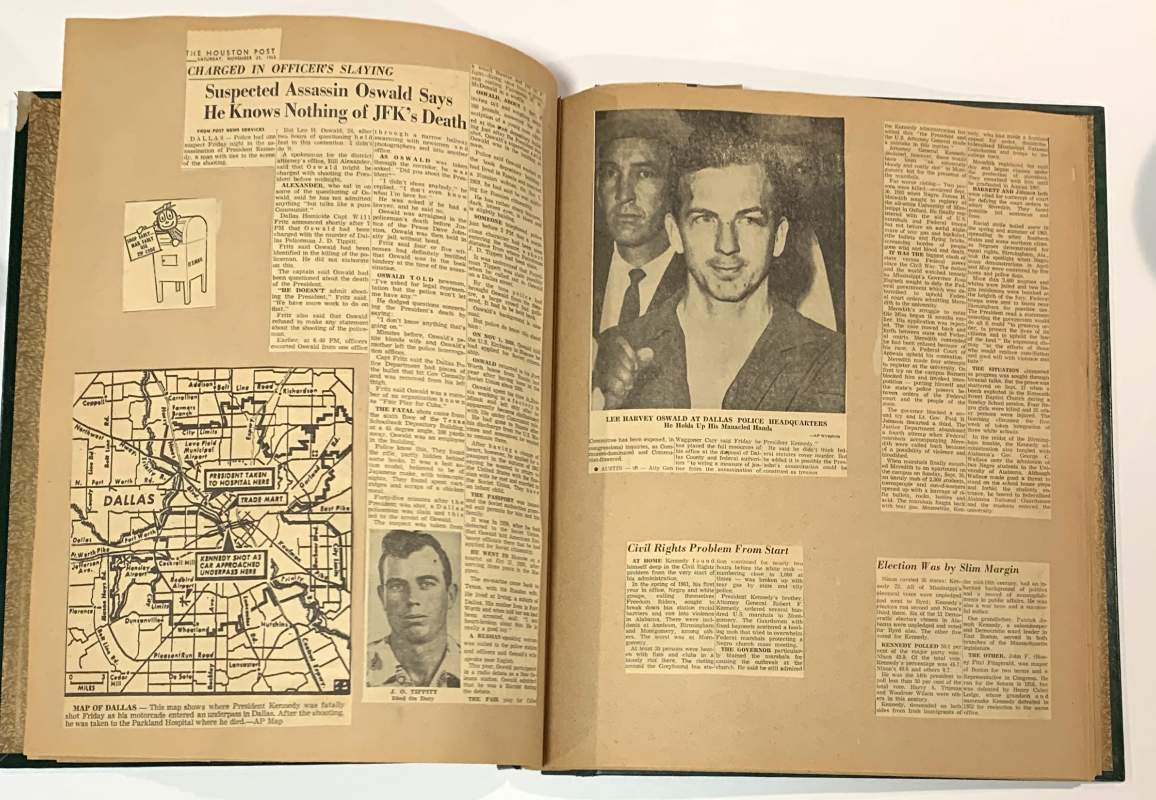 Scrapbook of Newspaper Articles Related to the Assassinations of President John F. Kennedy (1963) and Robert F. Kennedy (1968)