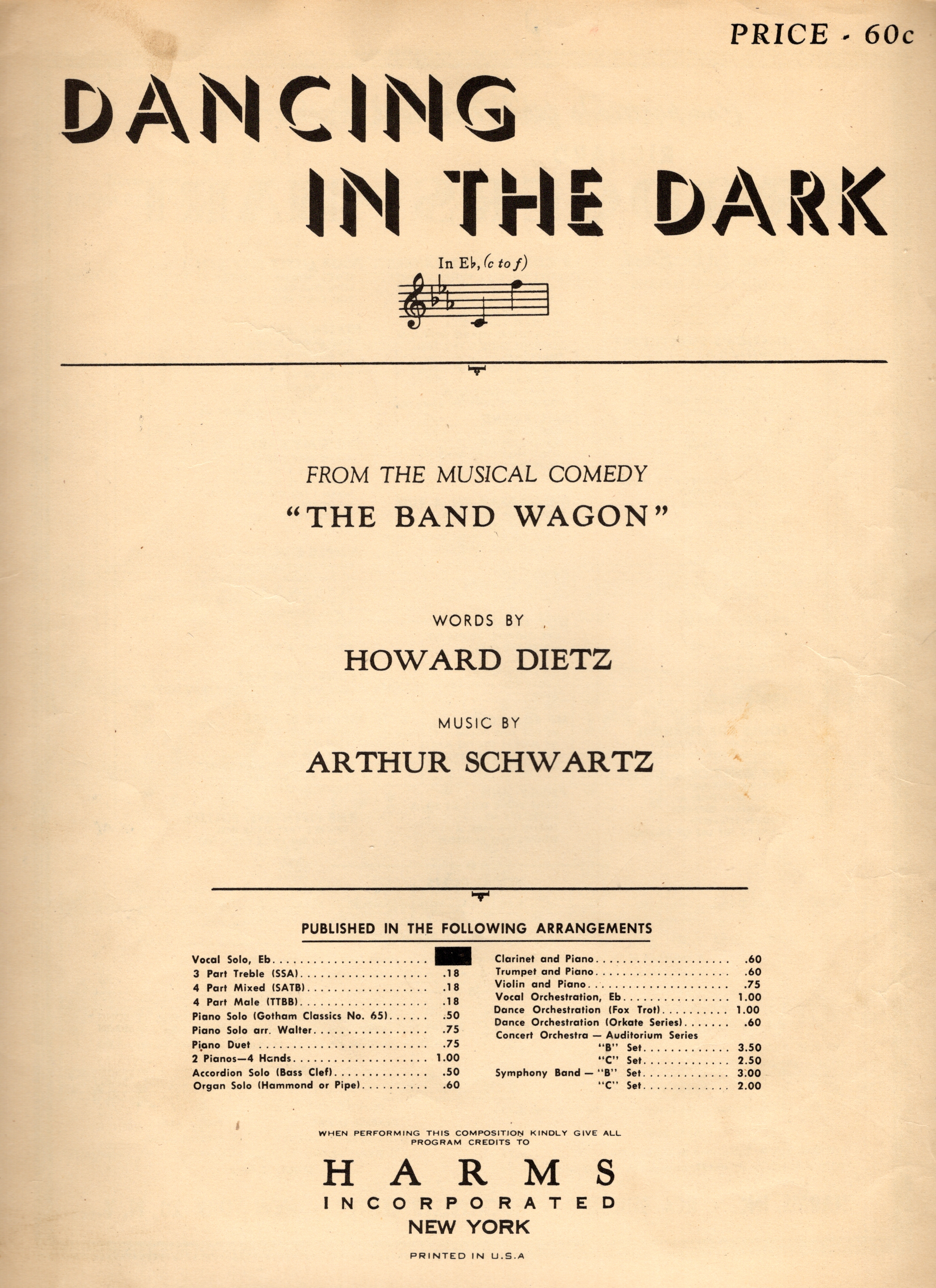 Dancing in the Dark from the Musical Comedy 