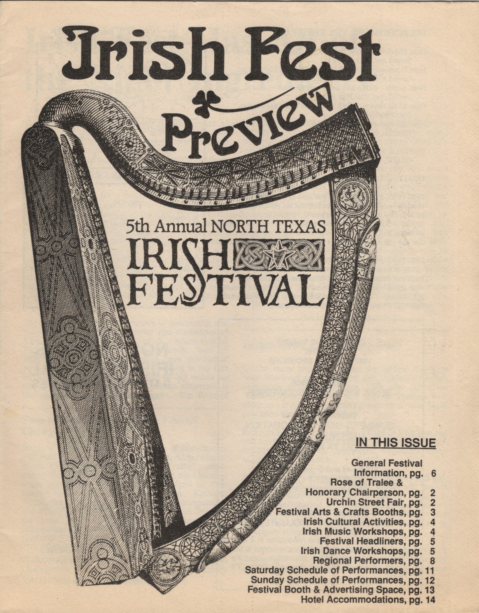 5th Annual North Texas Irish Festival Preview Program, 1987