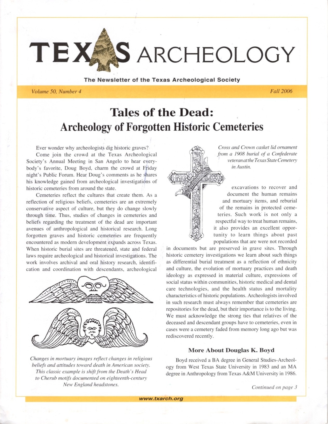 Texas Archeology: The Newsletter of the Texas Archeological Society, Volume 50, Number 4, Fall 2006