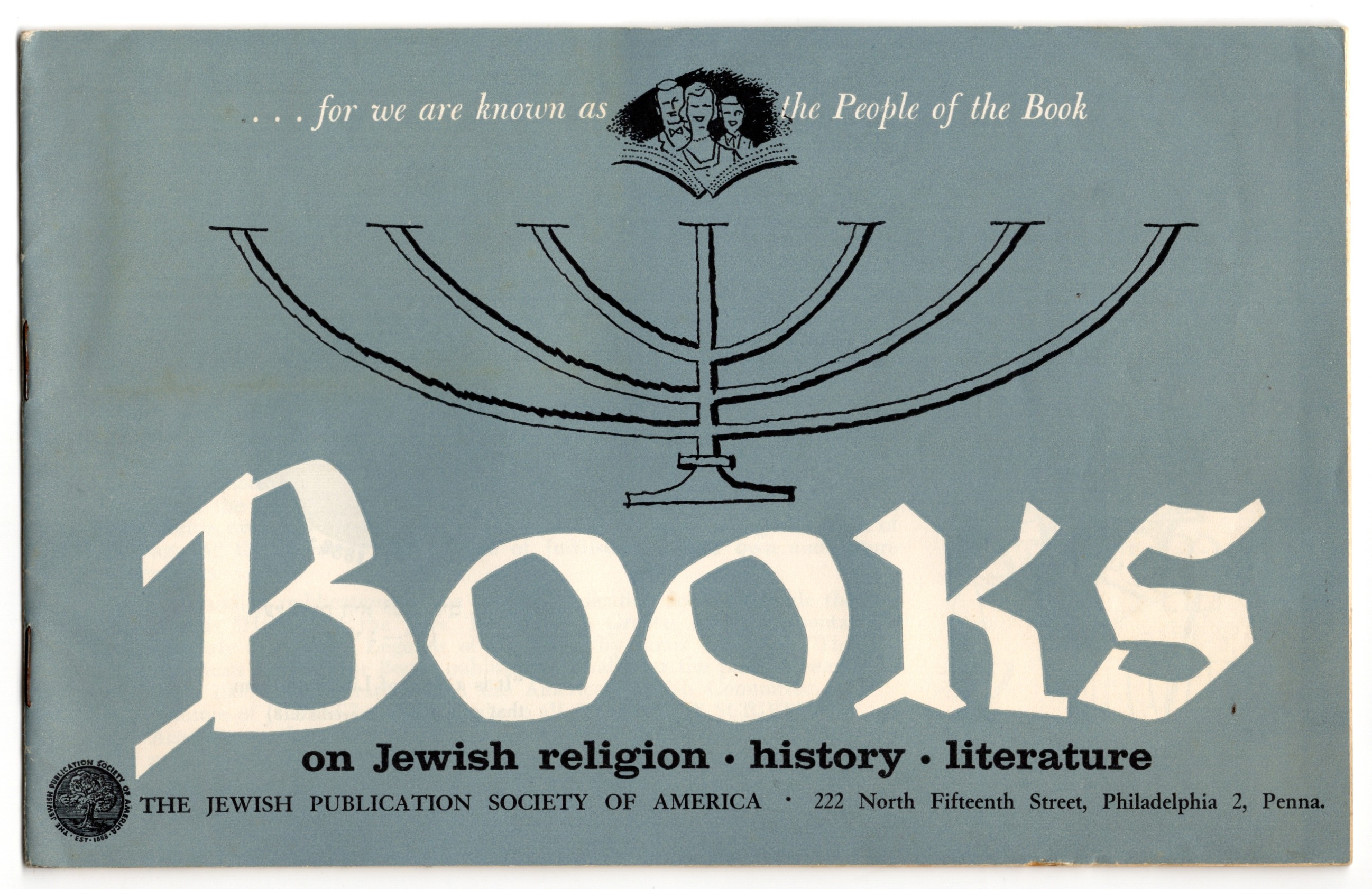 Jewish Publication Society of America Catalog 1957-58: Books on Jewish Religion, History, and Literature