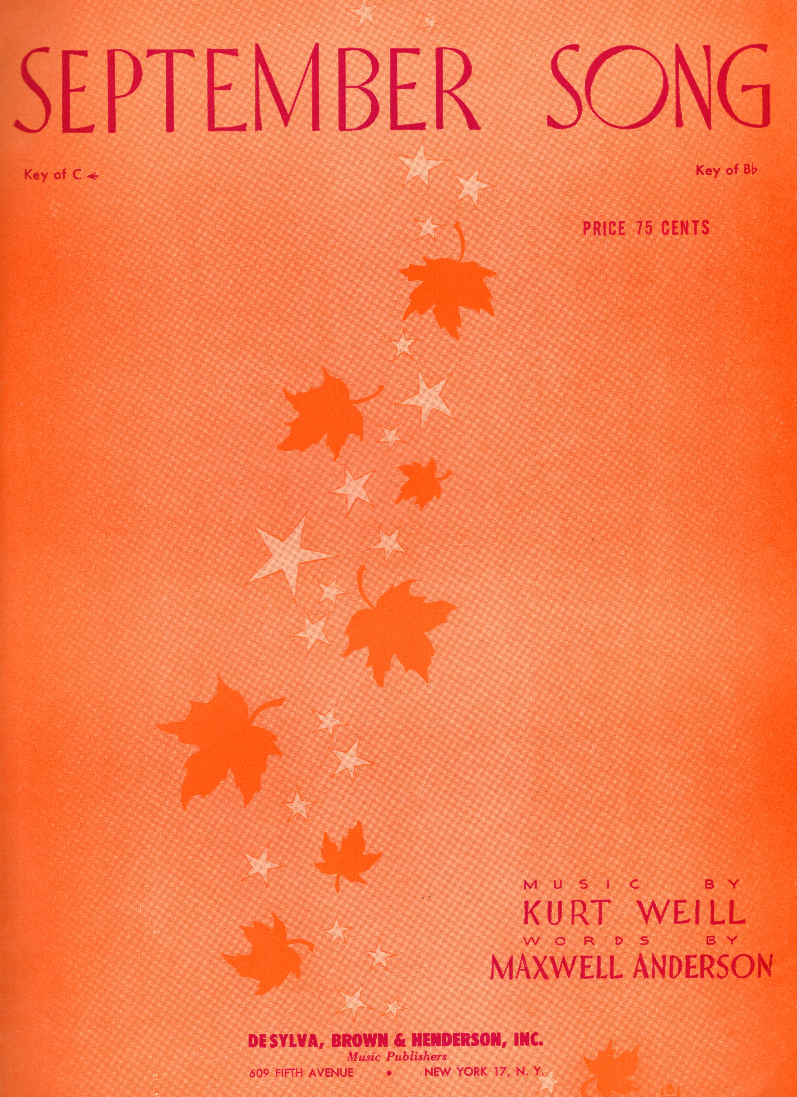 Image for September Song (from the Musical Play September Song (from the Musical Play