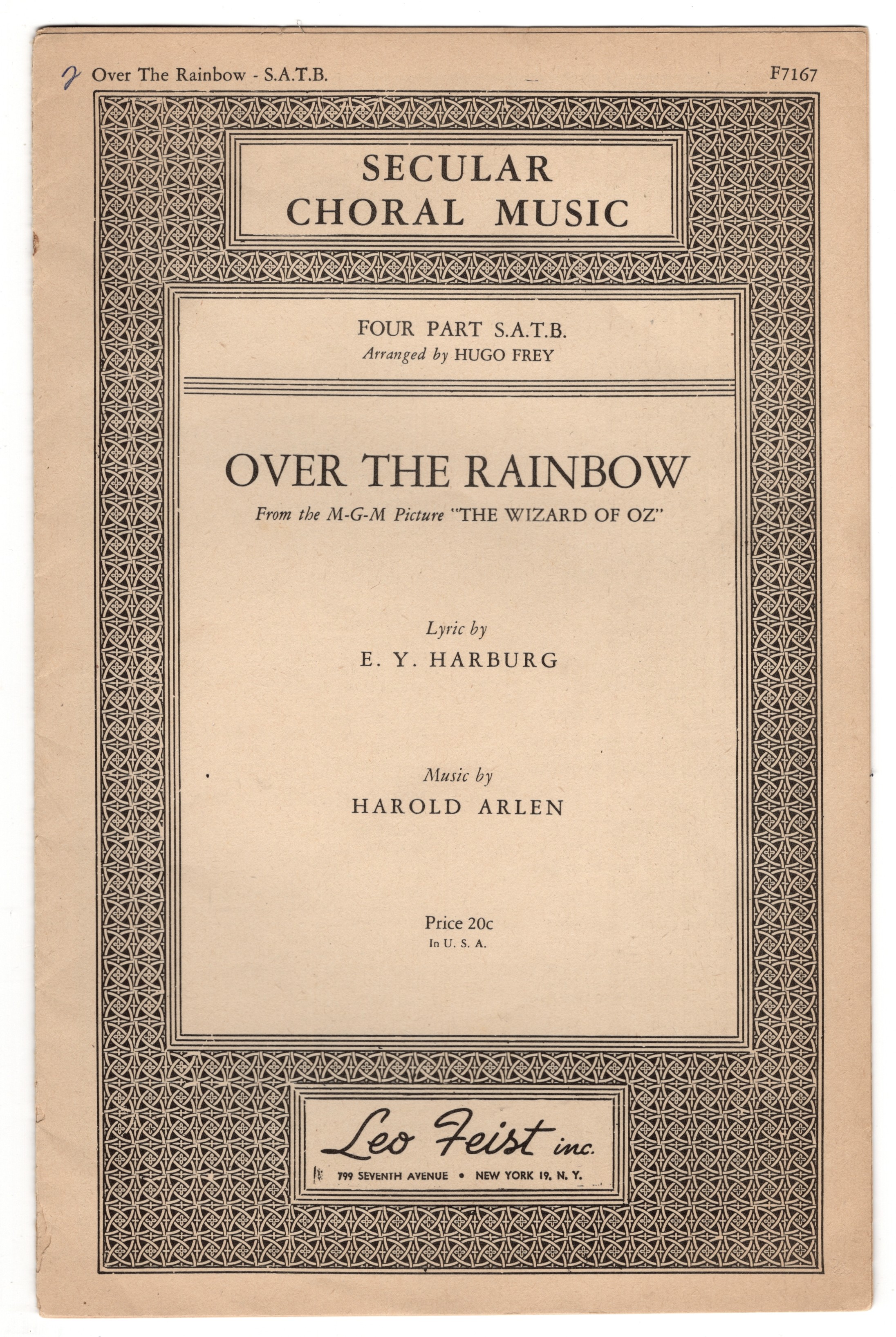 Over the Rainbow from the M-G-M Picture 