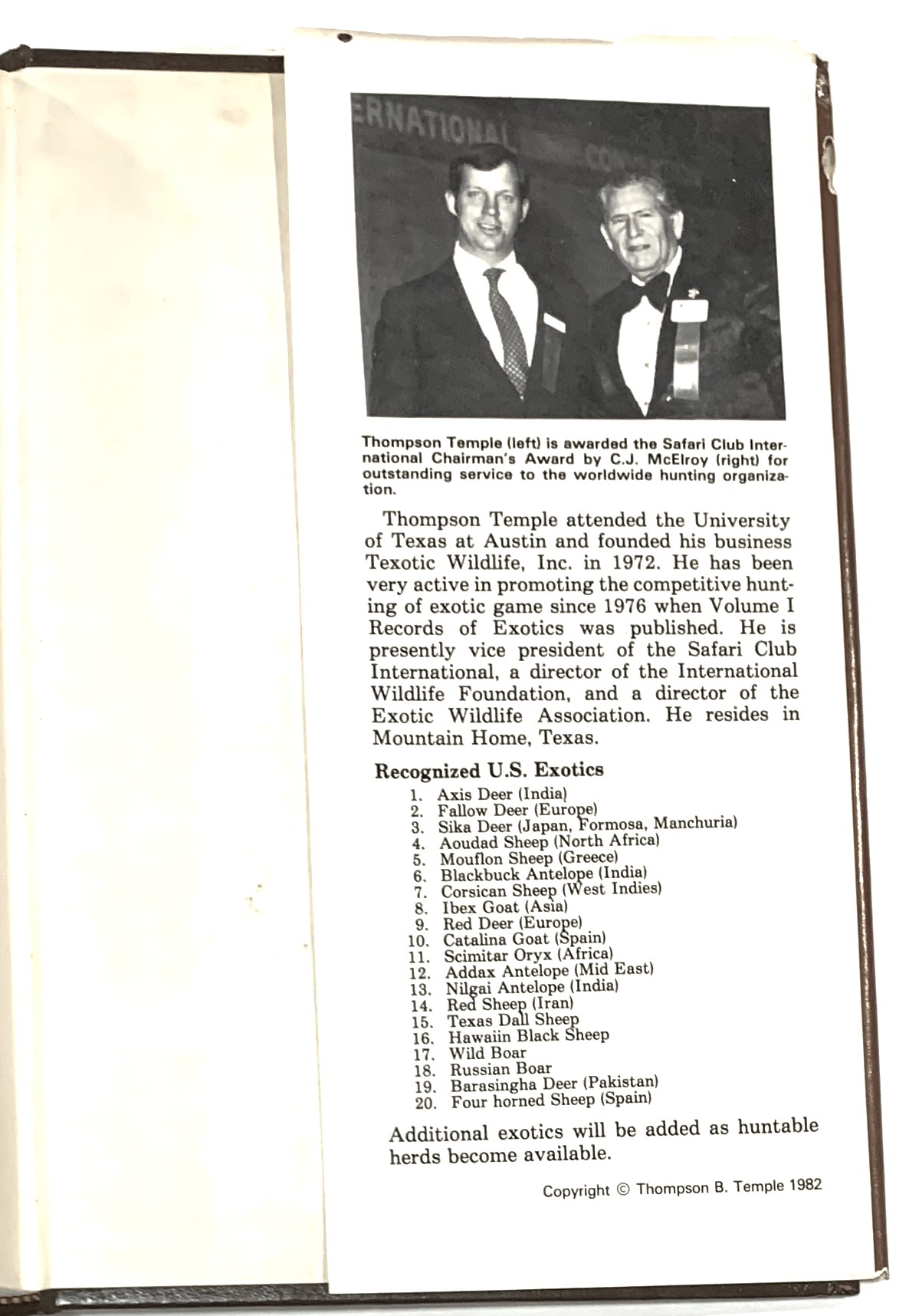 Records of Exotics: Volume III, 1982 Edition