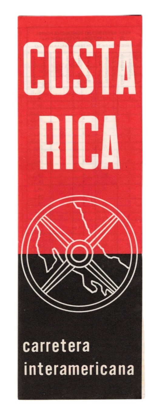 Costa Rica Carretera Interamericana (Inter-American Highway) Brochure circa 1950s: Tourist Map and Mileage Chart