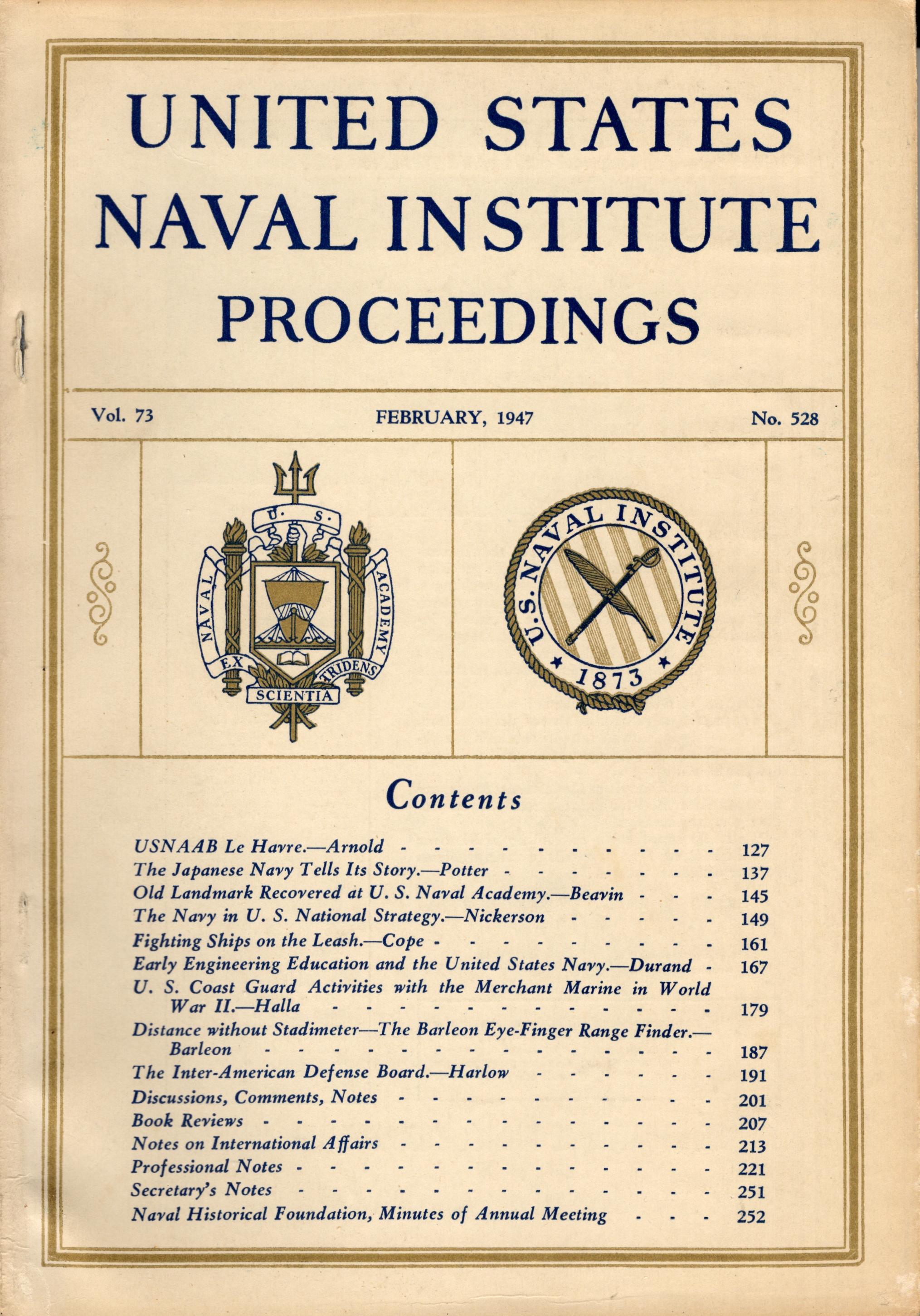 Image for United States Naval Institute Proceedings, Vol. 73, No. 528, February 1947 United States Naval Institute Proceedings, Vol. 73, No. 528, February 1947