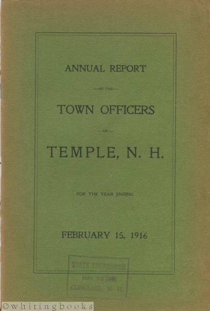 Image for Annual Report of the Town Officers of Temple, N.H. for the Year Ending February 15, 1916