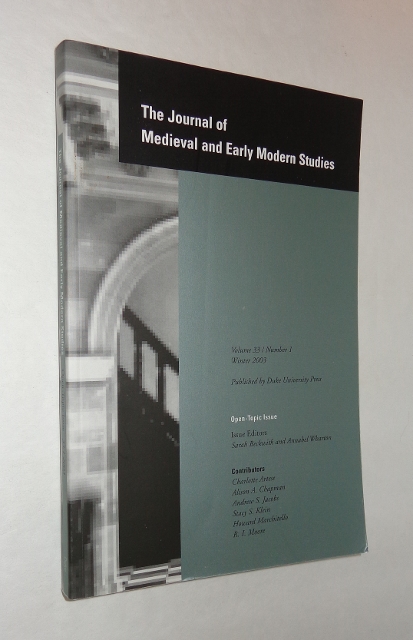 Image for Journal of Medieval and Early Modern Studies, Volume 33, Number 1, Winter 2003