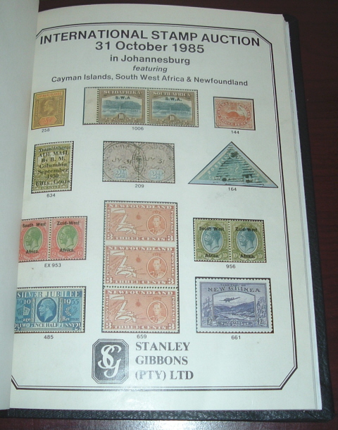 Stanley Gibbons (PTY) Limited International Stamp Auction 31 October 1985 in Johannesburg, Featuring Cayman Islands, South West Africa & Newfoundland