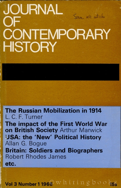 Image for Journal of Contemporary History, Volume 3, Number 1, 1968