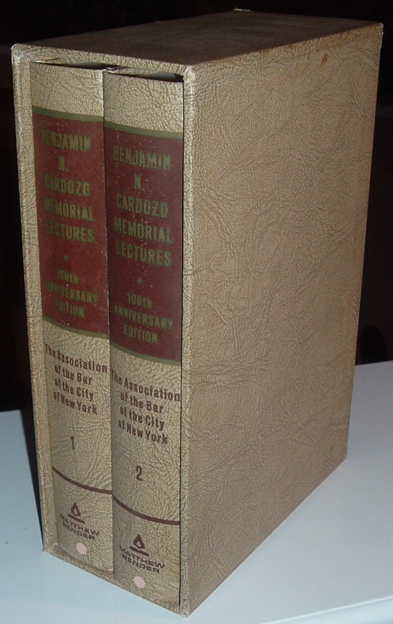 Image for The Benjamin N. Cardozo Memorial Lectures Delivered Before the Association of the Bar of the City of New York 1941-1970 100th Anniversary Edition, 2 Volumes in Slipcase