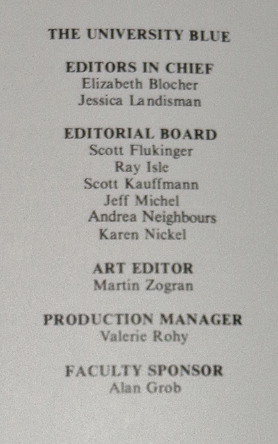 The University Blue: The Literary Magazine of Rice University, Volume 2, 1985