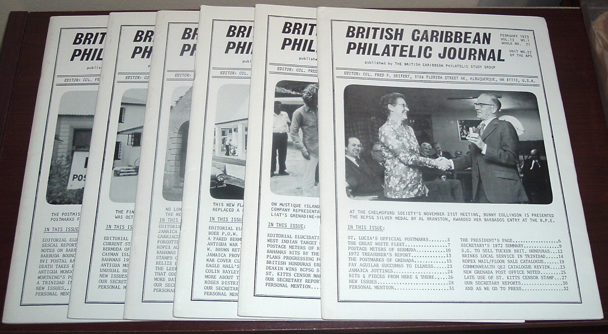 Image for British Caribbean Philatelic Journal, 1973 Complete, Vol. 13 Nos. 1 to 6