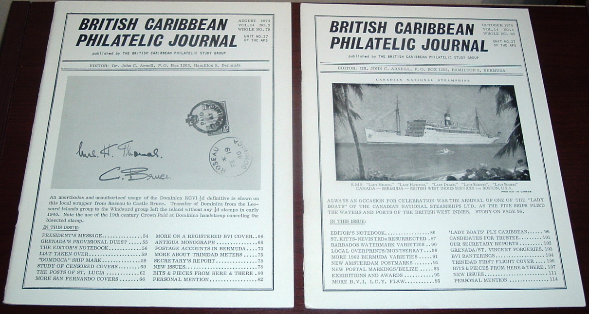 Image for British Caribbean Philatelic Journal, 1974 Complete, Vol. 14 Nos. 1 to 5 British Caribbean Philatelic Journal, 1974 Complete, Vol. 14 Nos. 1 to 5