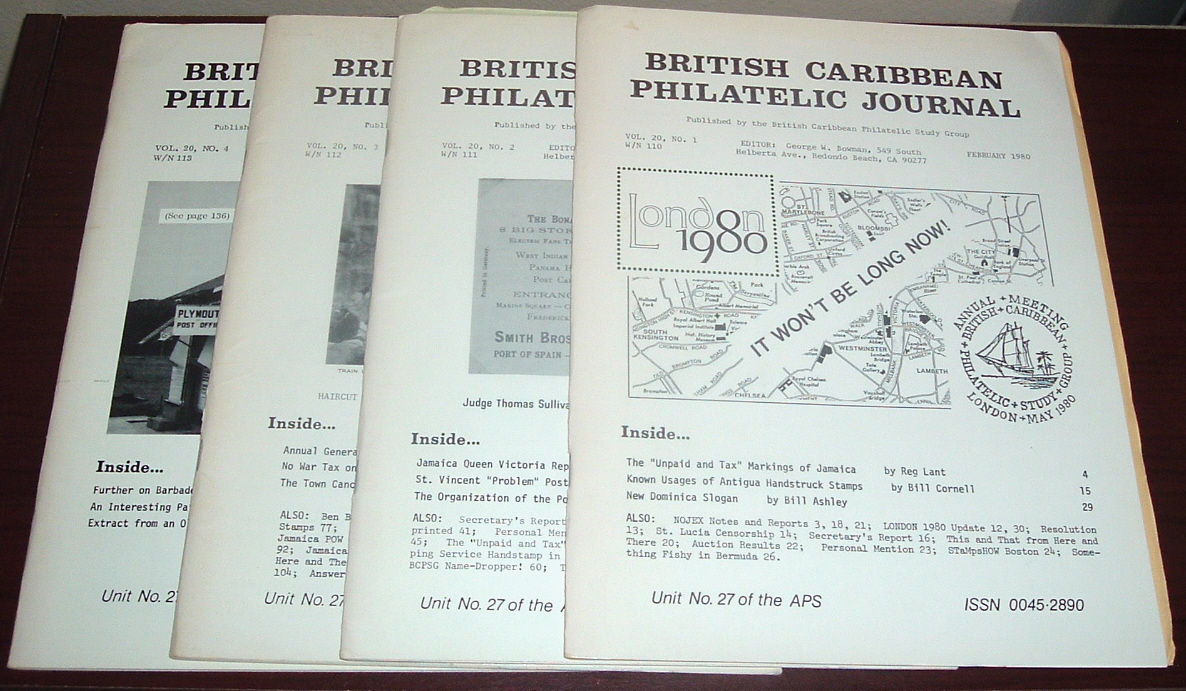 Image for British Caribbean Philatelic Journal, 1980 Complete, Vol. 20, Nos. 1 to 4