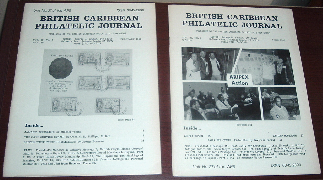 Image for British Caribbean Philatelic Journal, 1982 Complete, Vol. 22, Nos. 1 to 5 British Caribbean Philatelic Journal, 1982 Complete, Vol. 22, Nos. 1 to 5