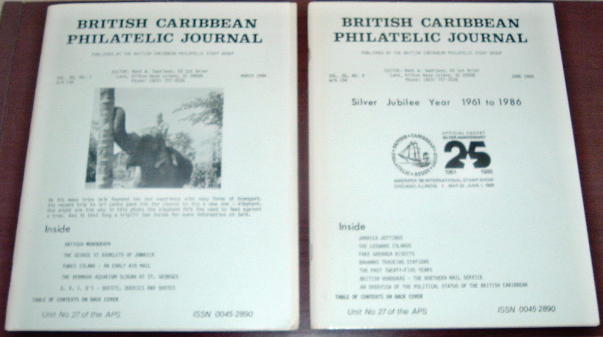 British Caribbean Philatelic Journal, 1986 Complete, Vol. 26, Nos. 1 to 4