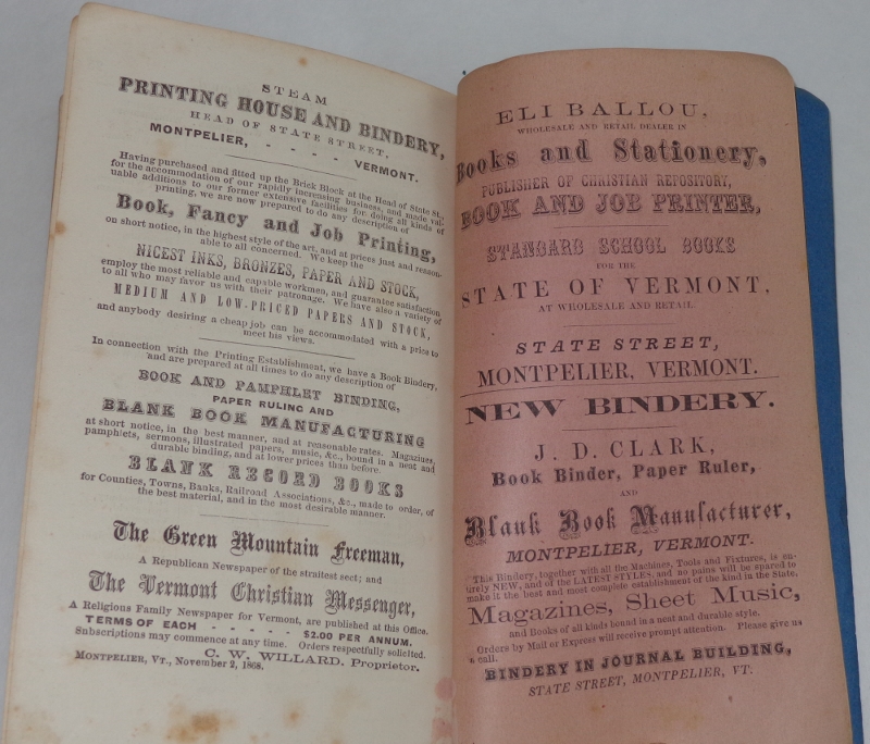 Manual of the Legislature of Vermont for the Years 1868