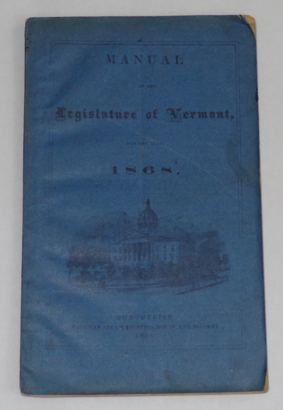 Image for Manual of the Legislature of Vermont for the Years 1868