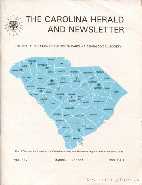 Image for The Carolina Herald and Newsletter, Volume XXV, Nos. 1 & 2, March-June 1997 (South Carolina Genealogical Society)