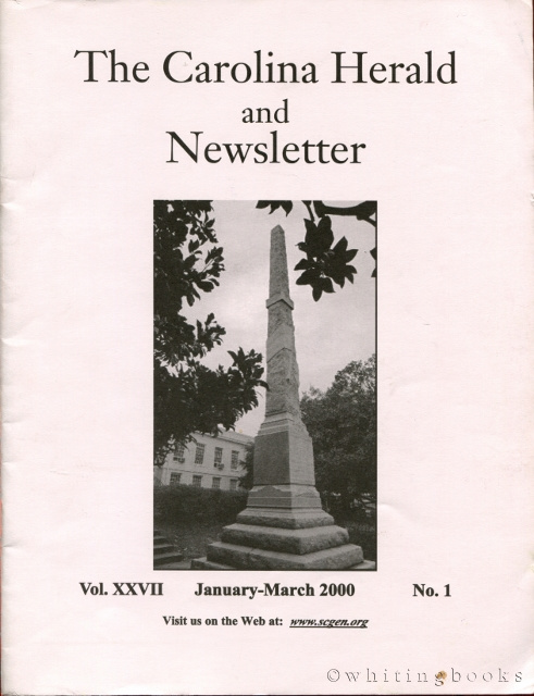 Image for The Carolina Herald and Newsletter, Volume XXVII, No. 1, January-March 2000 (South Carolina Genealogical Society)
