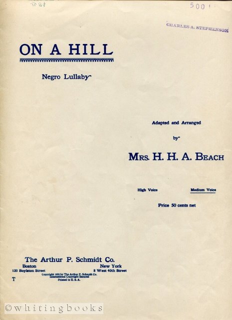 Image for On a Hill: Negro Lullaby