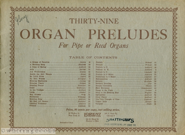 Image for Thirty-nine Organ Preludes for Pipe or Reed Organs