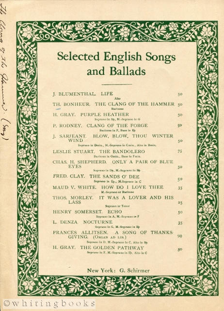 Image for The Clang of the Hammer [Selected English Songs and Ballads]