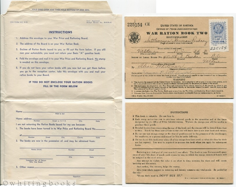 Image for World War II Soldier's Ration Book Two with Return Envelope (OPA Form No. R-191) to the War Price and Rationing Board upon Induction