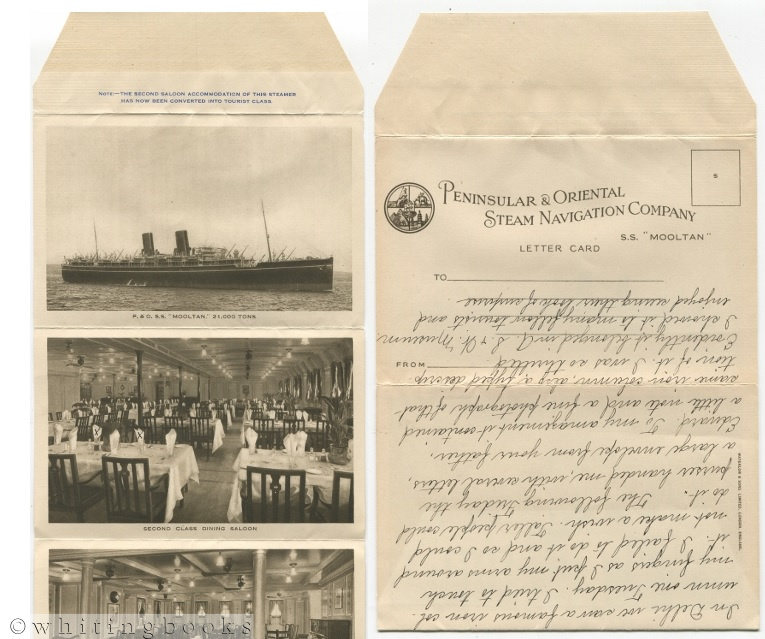 Image for Peninsular & Oriental Steam Navigation Company Letter Card from the S.S. "Mooltan"