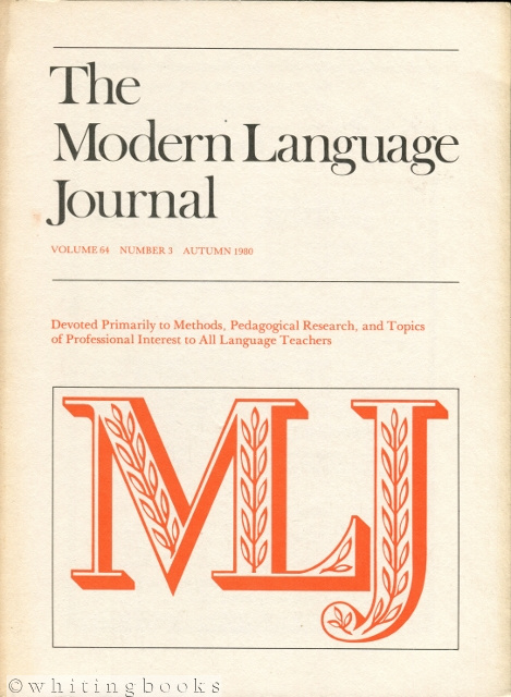 Image for The Modern Language Journal - Volume 64 Number 3, Autumn 1980