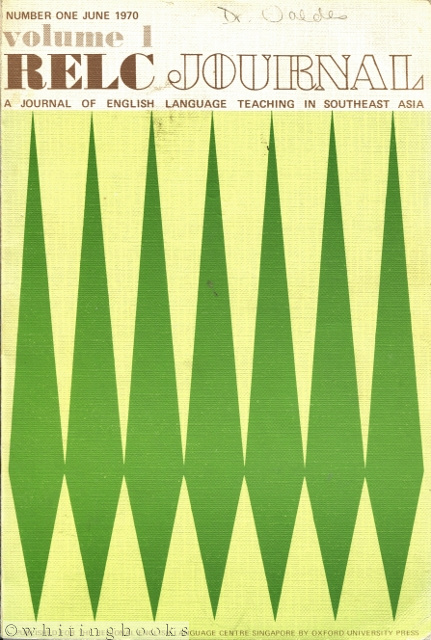 Image for RELC Journal Volume I, Number One, June 1970: A Journal of English Language Teaching in Southeast Asia