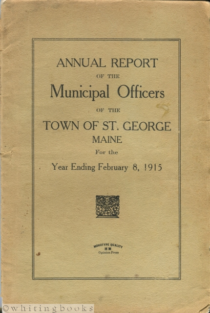 Image for Annual Report of the Municipal Officers of the Town of St. George [Maine] for the Year Ending February 8, 1915