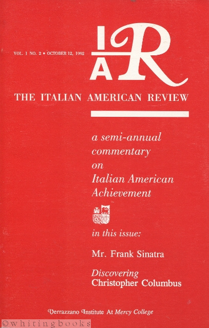 Image for The Italian American Review Vol. 1, No. 2 - October 12, 1992