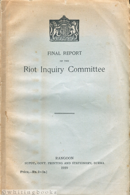 Image for Final Report of the Riot Inquiry Committee