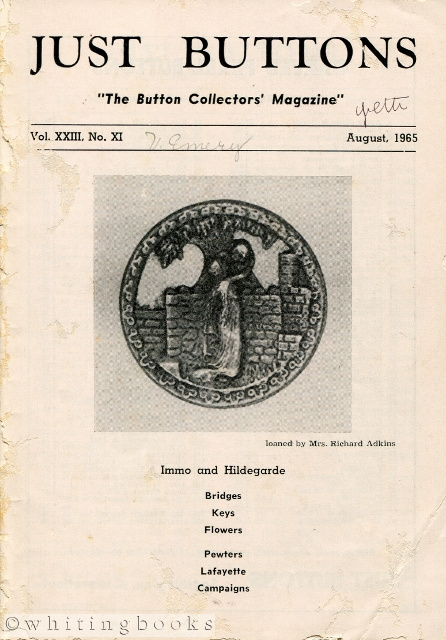 Image for Just Buttons for Pleasure, Pastime, and Profit - Vol. XXIII, No. XI, August 1965
